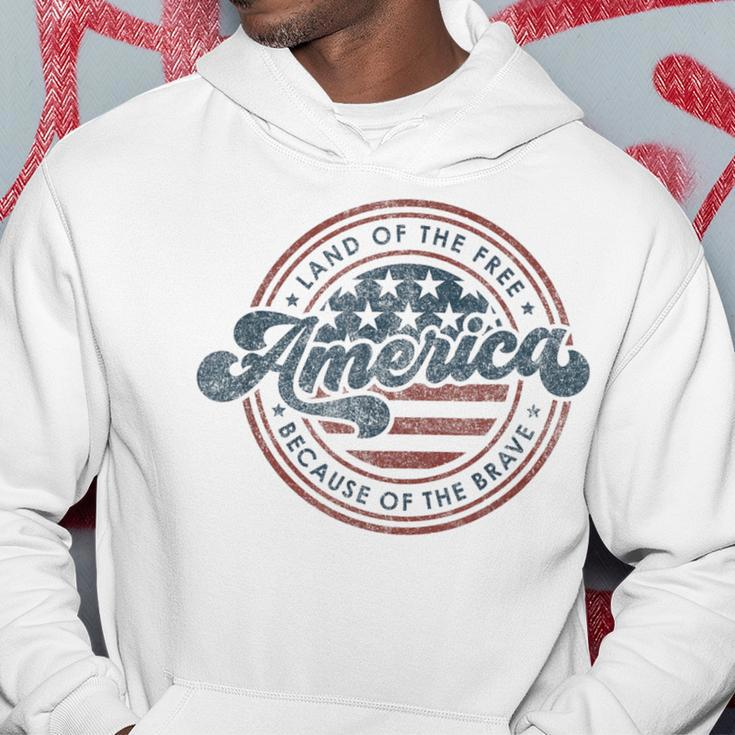 Vintage America Land Of The Free Because Of The Brave Hoodie Personalized Gifts