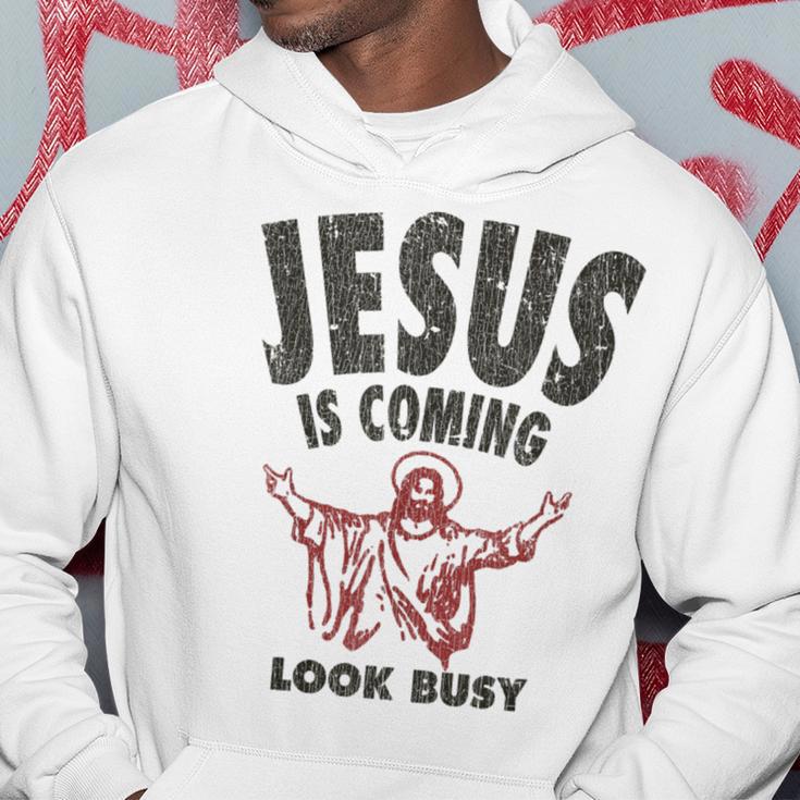 Vintage Jesus Is Coming Look Busy 1992 Hoodie Unique Gifts