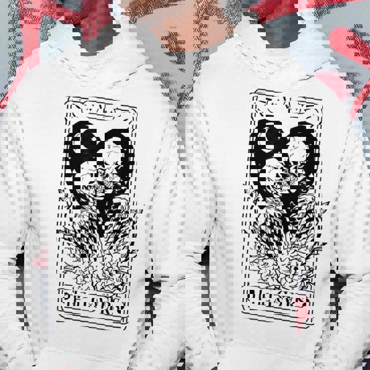 Vintage The Lovers Tarot Card Skeleton Skull Loves Tarot Hoodie Personalized Gifts