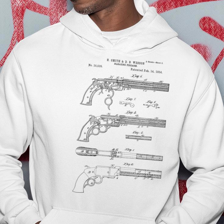 Vintage Patent Print 1854 Old West Six Shooter Gun Hoodie Unique Gifts