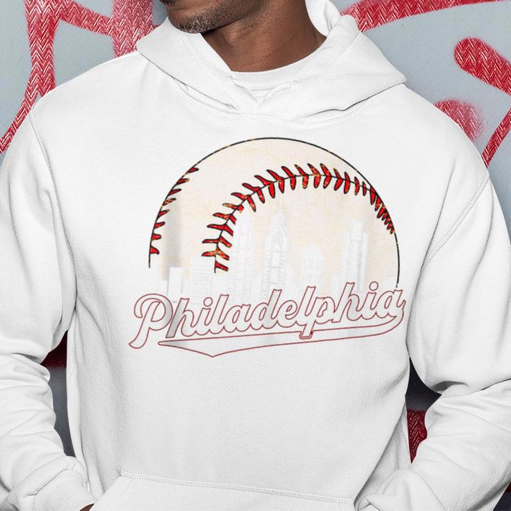 Vintage Philadelphia Philly Cityscape Baseball Skyline Old Hoodie Unique Gifts