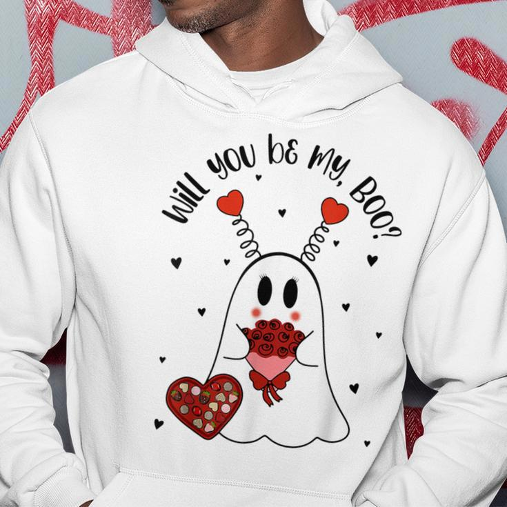 Will You Be My Boo Boujee Valentines Day Ghost Hoodie Unique Gifts