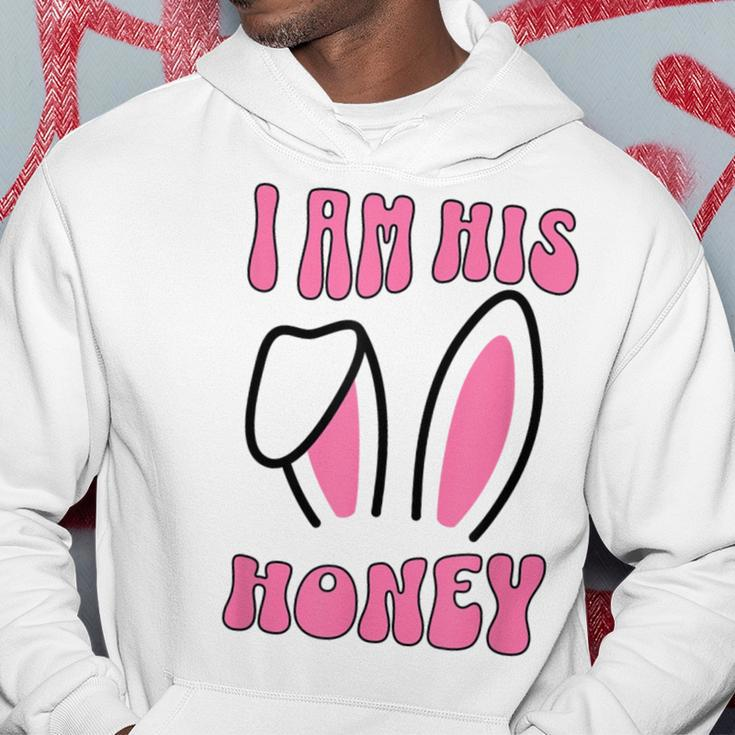 Women's Matching Couple Easter Wife I Am His Honey Hoodie Funny Gifts
