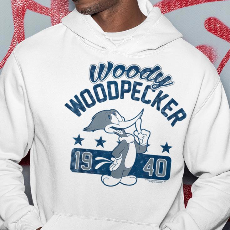 Sweat-shirt Woody Woodpecker Avec Logo Universitaire - Coupe Classique, Col Tissé