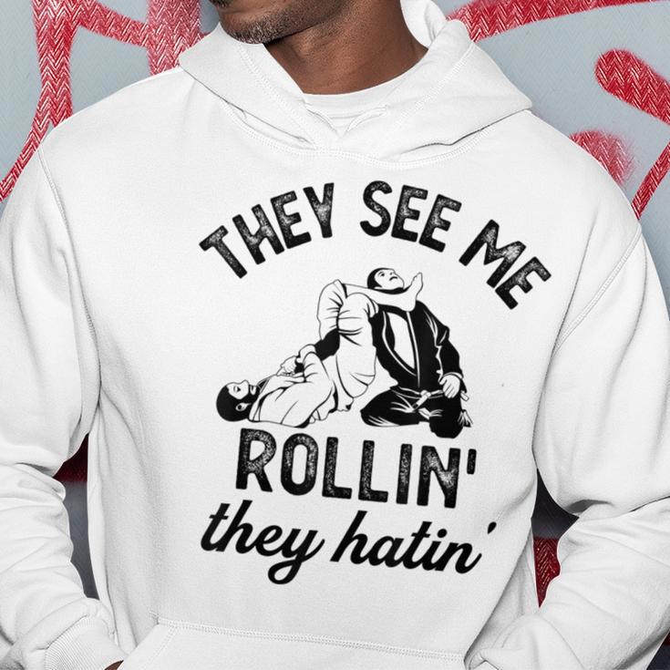 They See Me Rolling They Hatin' Vintage Armbar Jiu-Jitsu Bjj Hoodie Unique Gifts