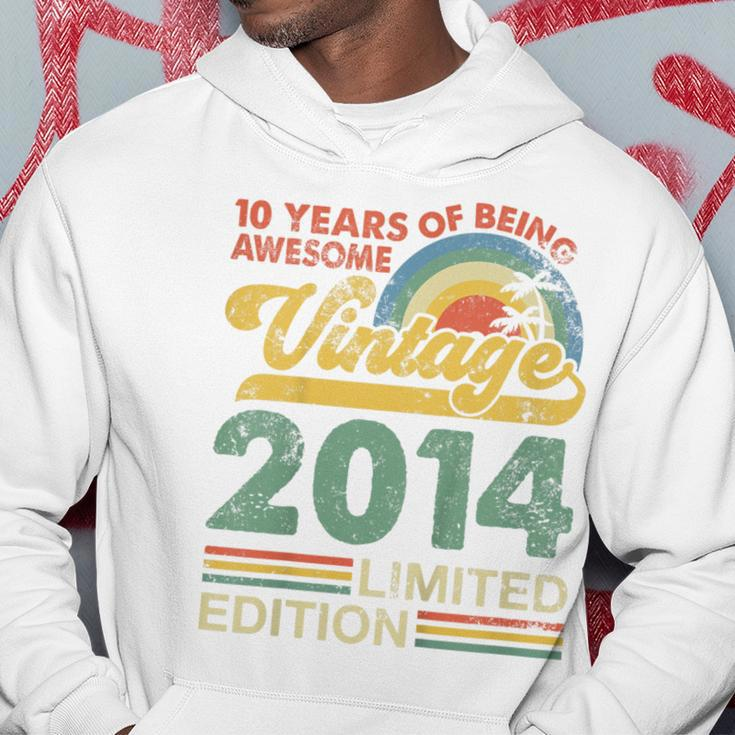 Youth 10Th Birthday Boy Born In 2014 10 Years Old Vintage Hoodie Unique Gifts