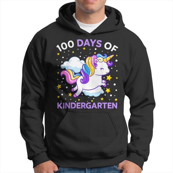 100 Days Of Kindergarten Unicorn Girls 100 Days Of School Hoodie
