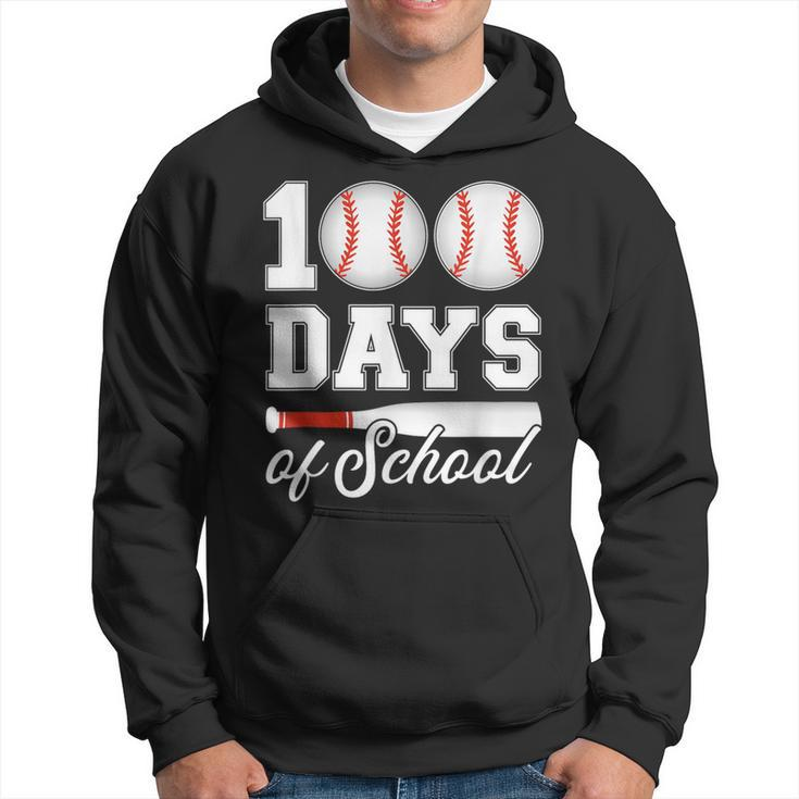 100 Days Of School For 100Th Day Baseball Student Or Teacher Hoodie