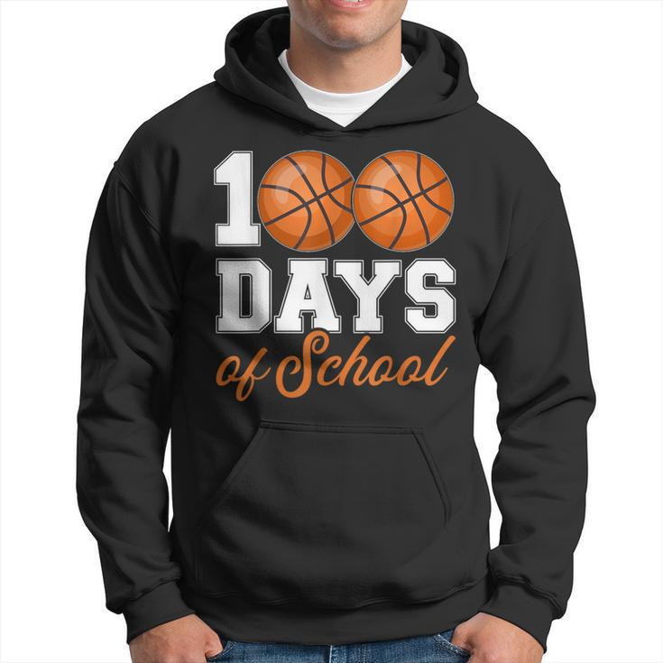 100 Days Of School For 100Th Day Basketball Student Teacher Hoodie