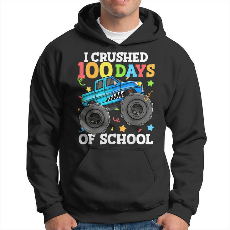 100 Days Of School Monster Truck 100Th Day Of School Boys Hoodie
