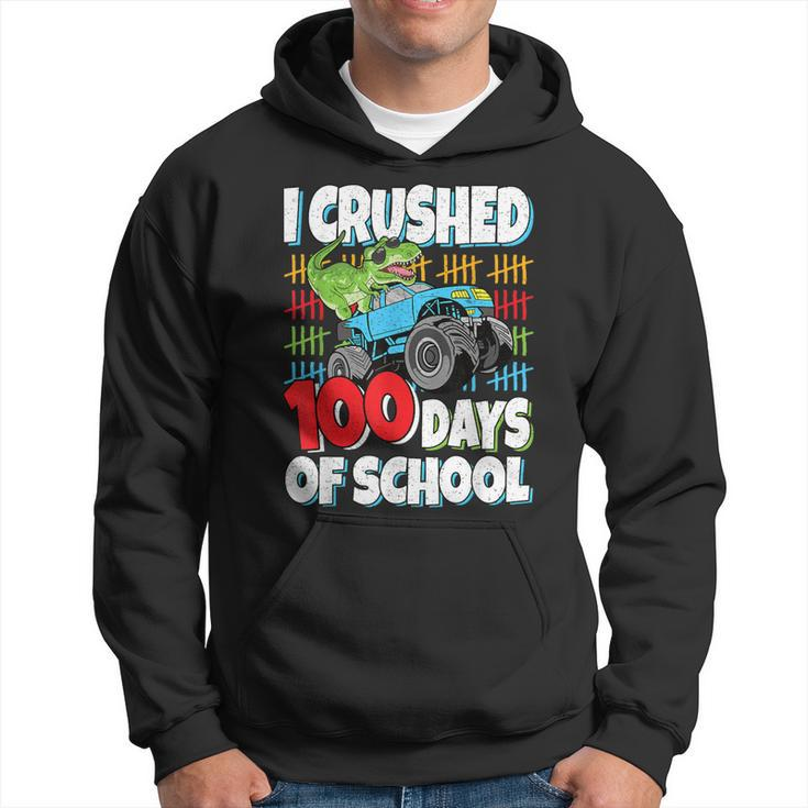 100 Days Of School T-Rex Monster Truck 100Th Day Of School Hoodie