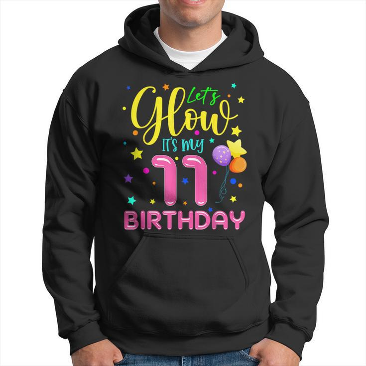 11Th B-Day Let's Glow It's My 11 Year Old Birthday Matching Hoodie