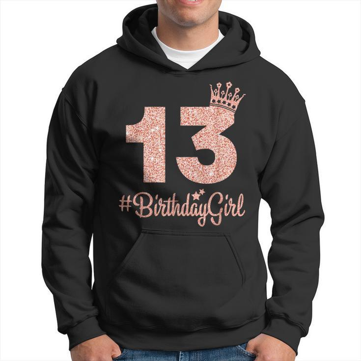13 Birthdaygirl Sweet Thirn 13Th Pink Crown For Girl Hoodie