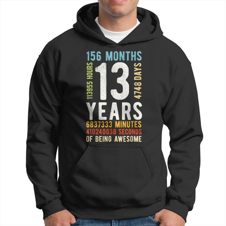 13Th Birthday 13 Years Old Vintage Retro 156 Months Hoodie