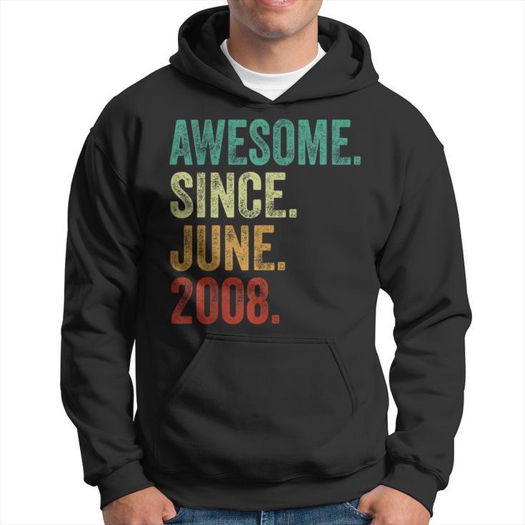 16 Years Old Awesome Since June 2008 16Th Birthday Hoodie