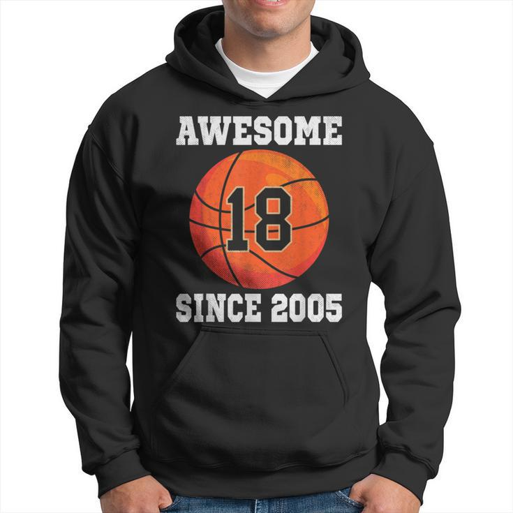 18Th Birthday Basketball Lover 18 Years Old Vintage Sports Hoodie