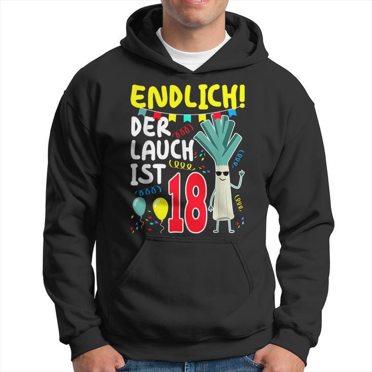 18Th Birthday Boy Der Lauch Ist Endlich 18 Jahre Black Hoodie