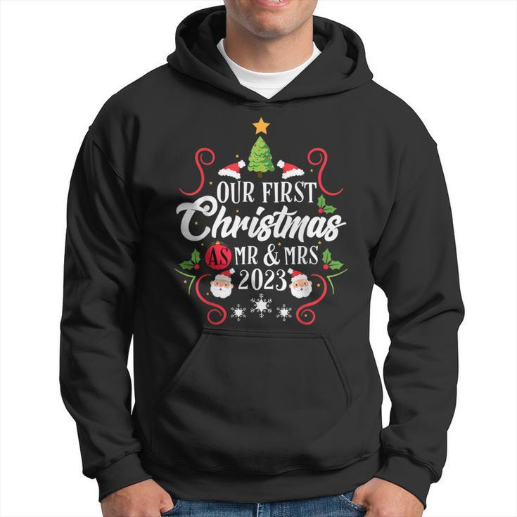 1St First Christmas As Mr And Mrs 2023 Couples Pajamas Hoodie