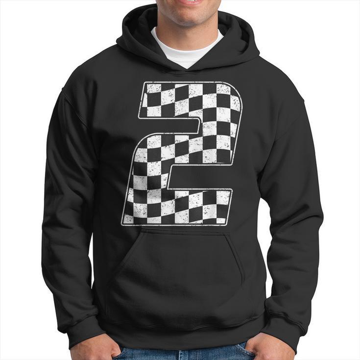 2 Year Old Pit Crew Two 2Nd Birthday Boy Racing Car Flag Hoodie