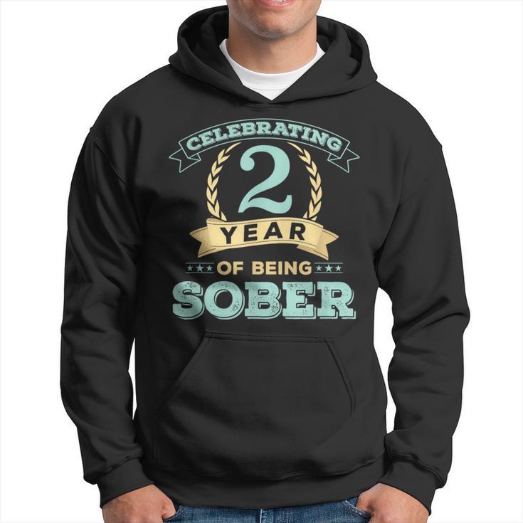 2 Year Sober Sobriety Anniversary Recovery Men Hoodie