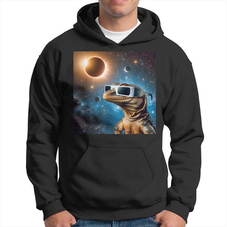 2024 Solar Eclipse Lizard Wearing Glasses Totality Hoodie