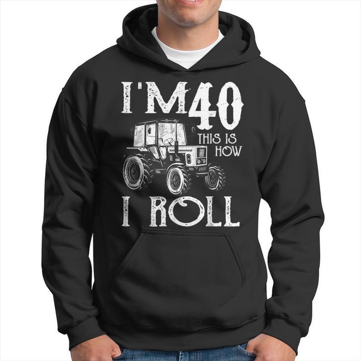 40Th Birthday Tractors Farmer Rancher Saying Vintage Hoodie