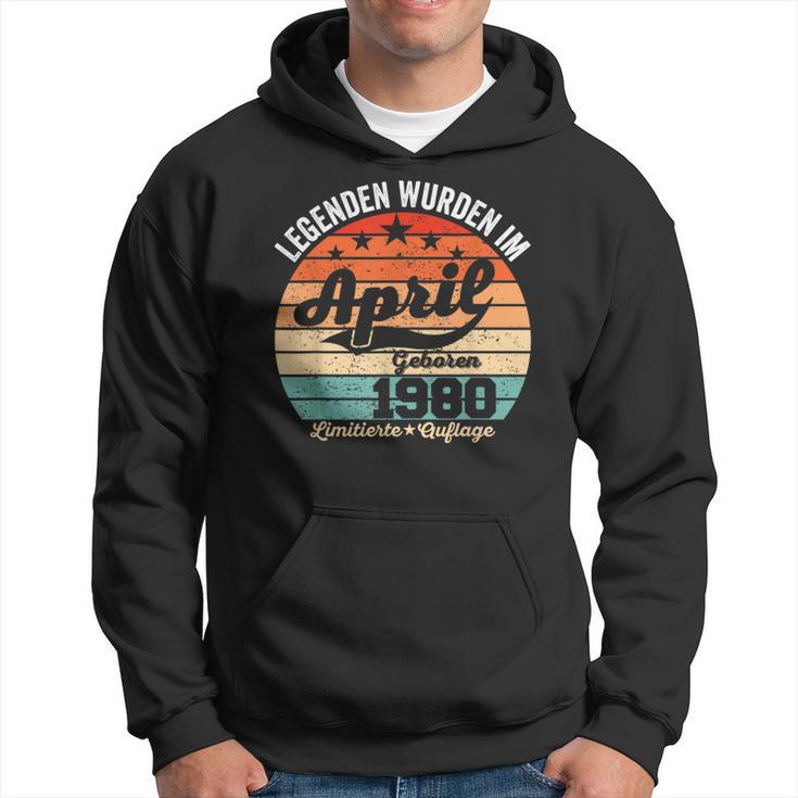 44 Geburtstag Geschenk Mann Legenden Sind Im April 1980 Hoodie