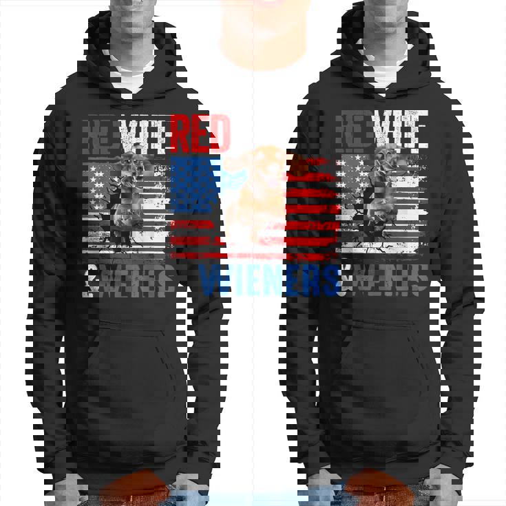 4Th Of July Dachshund Dog Red White And Wieners Hoodie