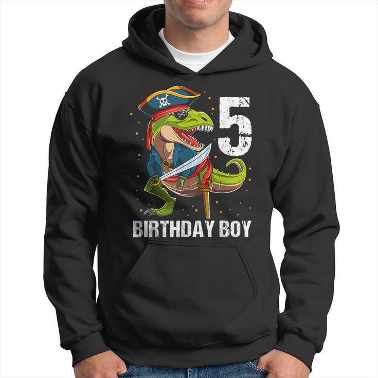 5 Years Old Dinosaur Pirate 5Th Birthday Boy Hoodie