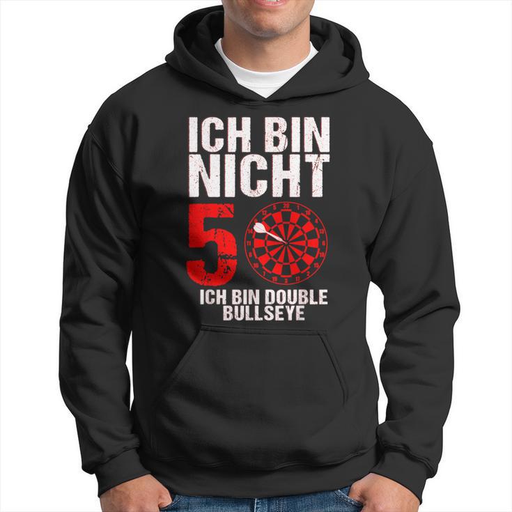 50 Geburtstag Geschenk Lustiges Dart Spruch Double Bullseye Hoodie