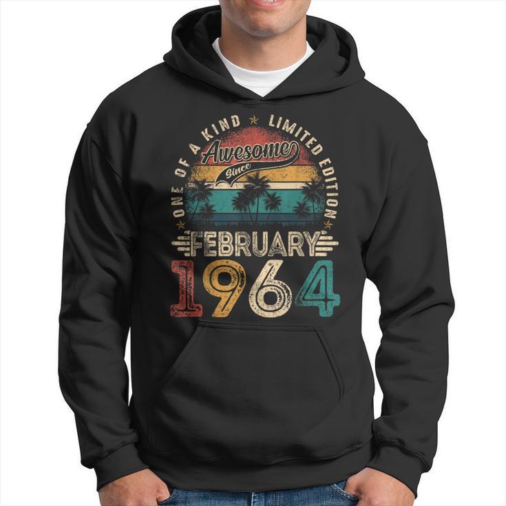 60 Years Old Vintage February 1964 60Th Birthday Men Hoodie