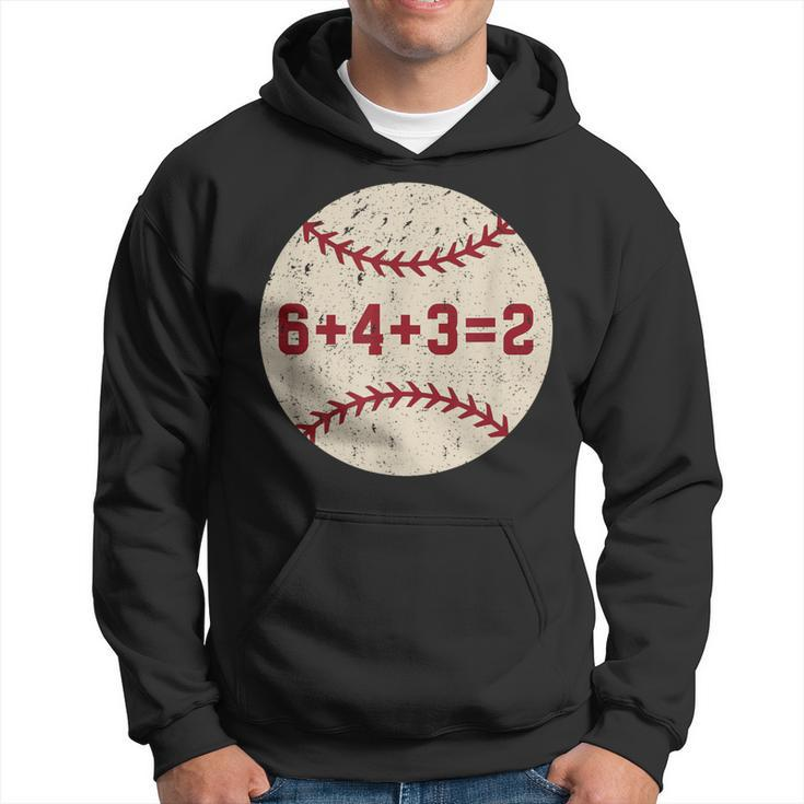 6432 Baseball Double Play Retro Baseball Player Hoodie