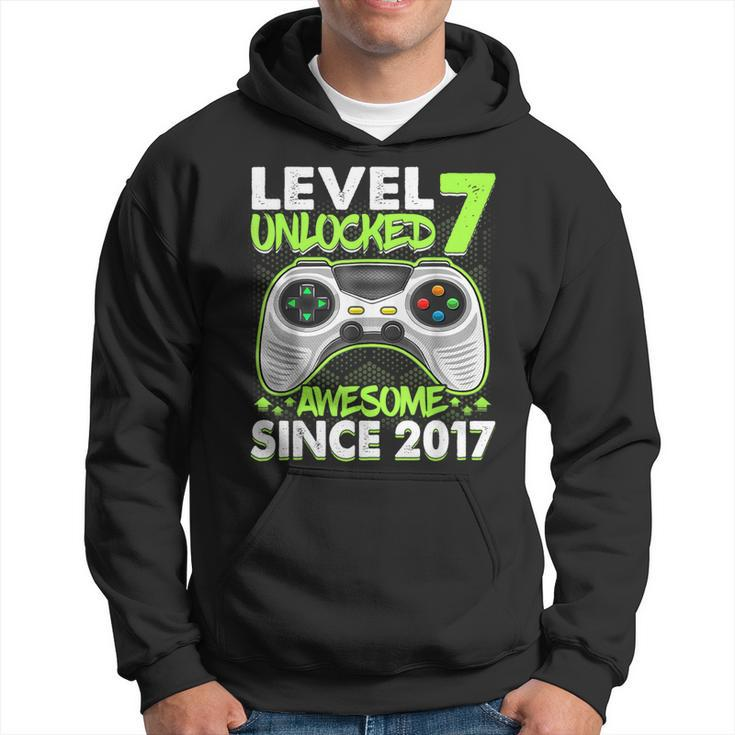 7 Year Old Boy Video Gamer Awesome Since 2017 7Th Birthday Hoodie