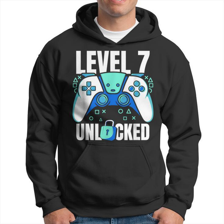7 Year Old Gamer Gaming 7Th Birthday Level 7 Unlocked Hoodie