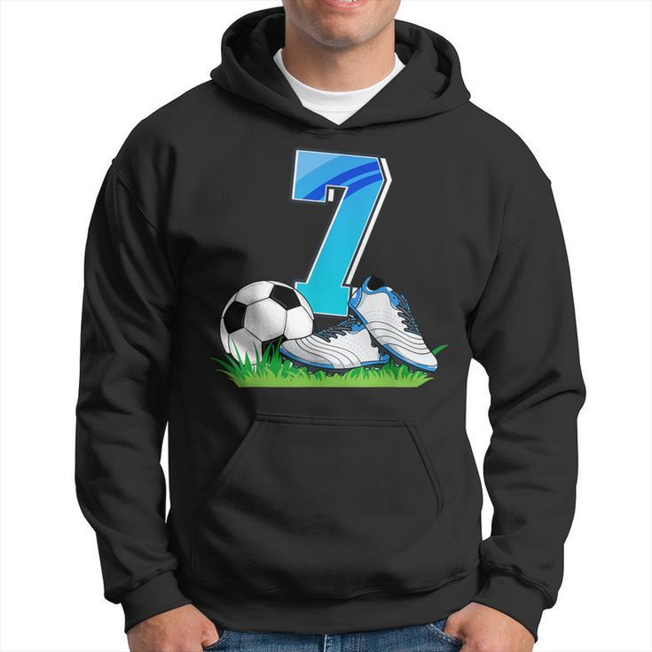 7Th Birthday Football Soccer 7 Years Old Boys Hoodie
