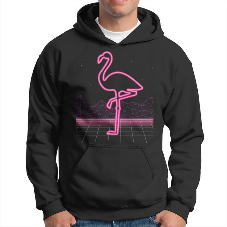 80S Retro Neon Sign Pink Flamingo 80'S Hoodie