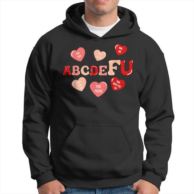 Abcdefu Retro Heart Valentine's Day Hoodie