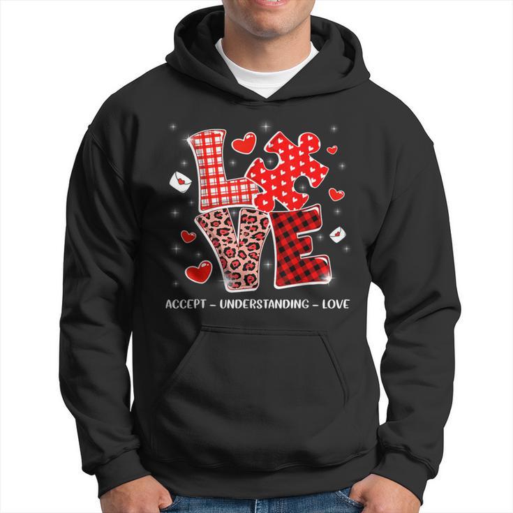 Accept Understand Love Autism Awareness Valentine's Day Hoodie