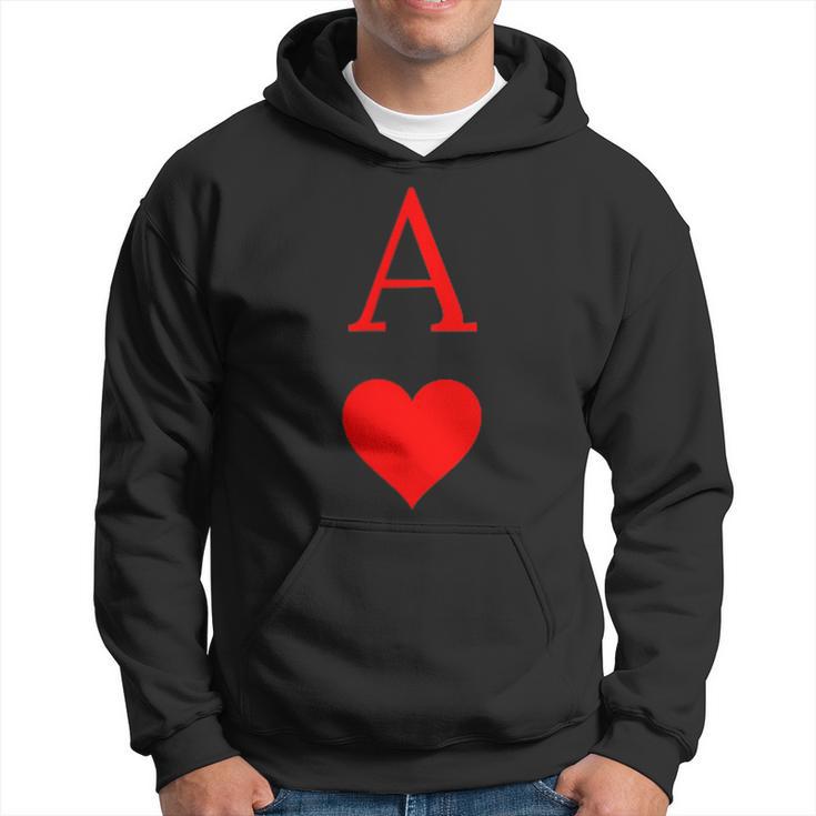 Ace Of Hearts Playing Card Symbol And Letter Hoodie