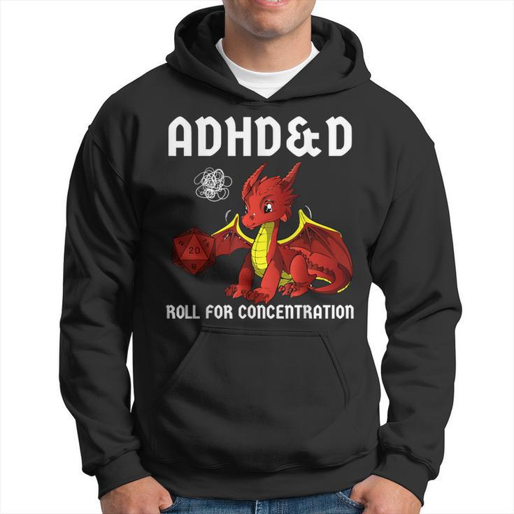 Adhd&D Roll For Concentration Cute Dragon Hoodie