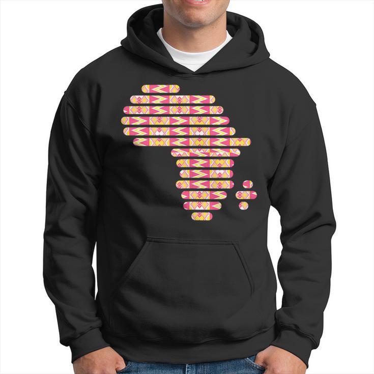 Africa Map Kente Pattern Pink Ghana Style West African Print Hoodie