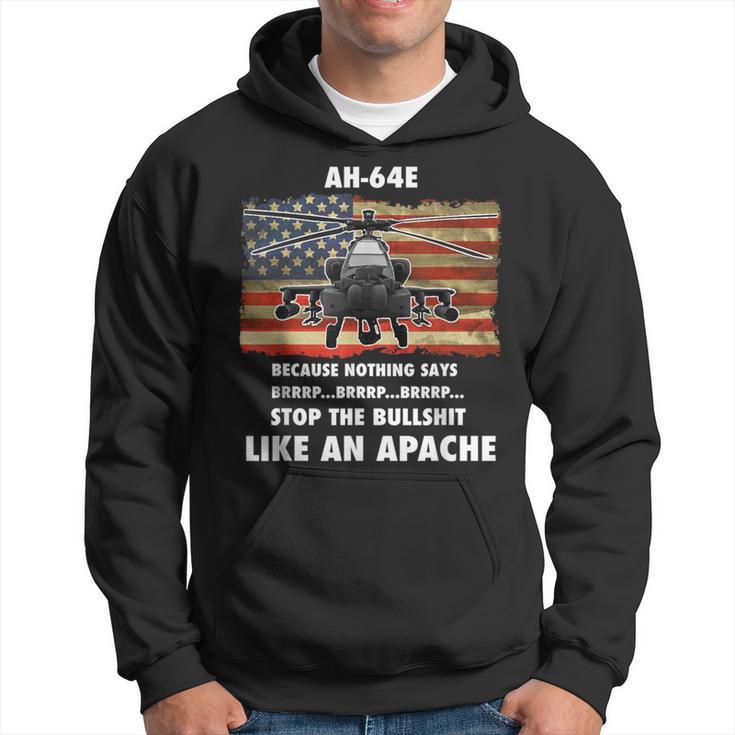 Ah-64E Apache Helicopter Military And Veteran Vintage Flag Hoodie
