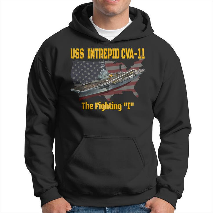 Aircraft Carrier Uss Intrepid Cva-11 Veterans Day Father Day Hoodie