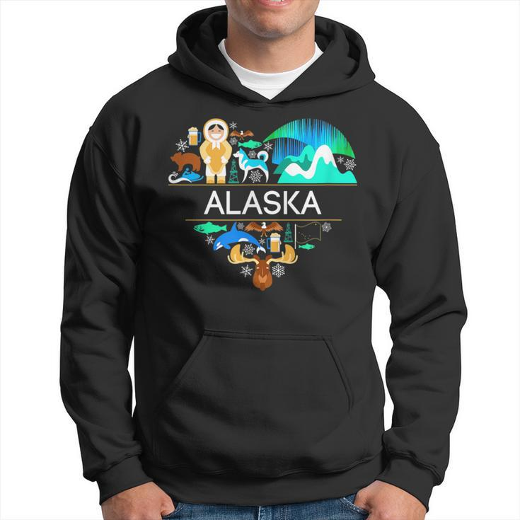 Alaska Icon Heart With Alaska Alaskan Pride Hoodie