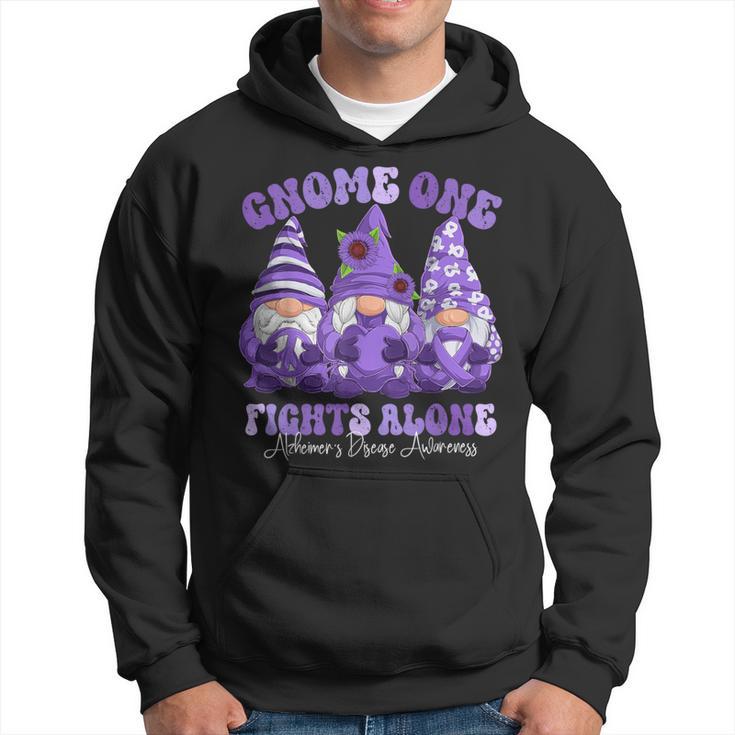 Alzheimer's Disease Awareness Month Purple Ribbon Gnomies Hoodie