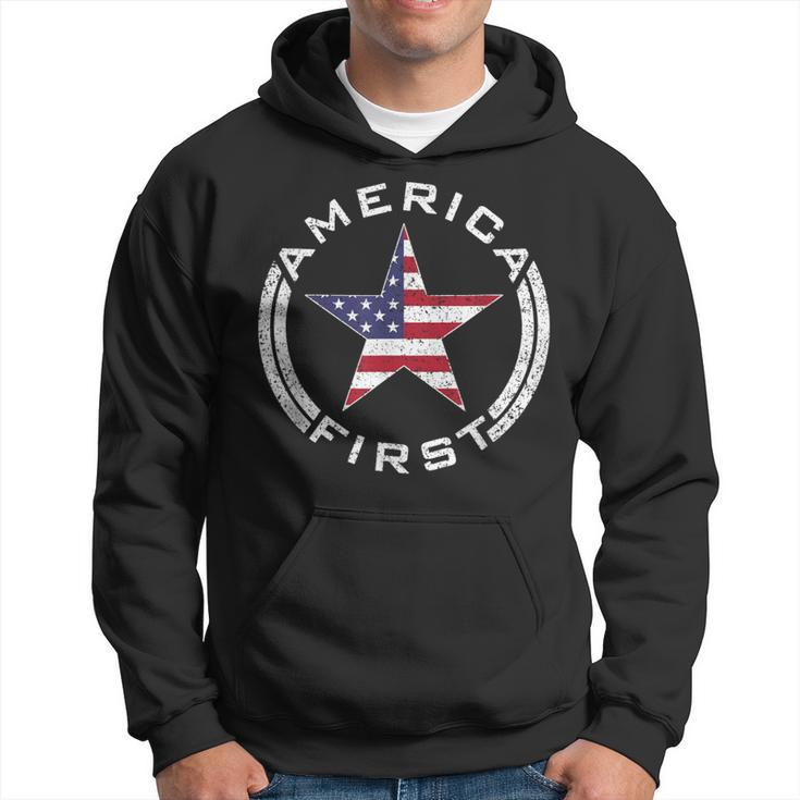 America First Usa Flag American Star Roundel Patriot Hoodie