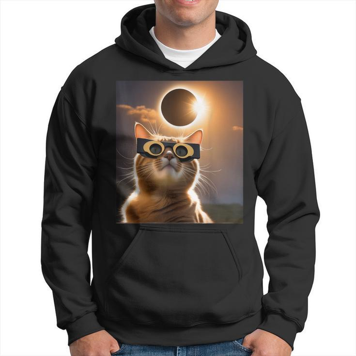 America Totality 04 08 24 Solar Eclipse 2024 Cat Selfie Hoodie