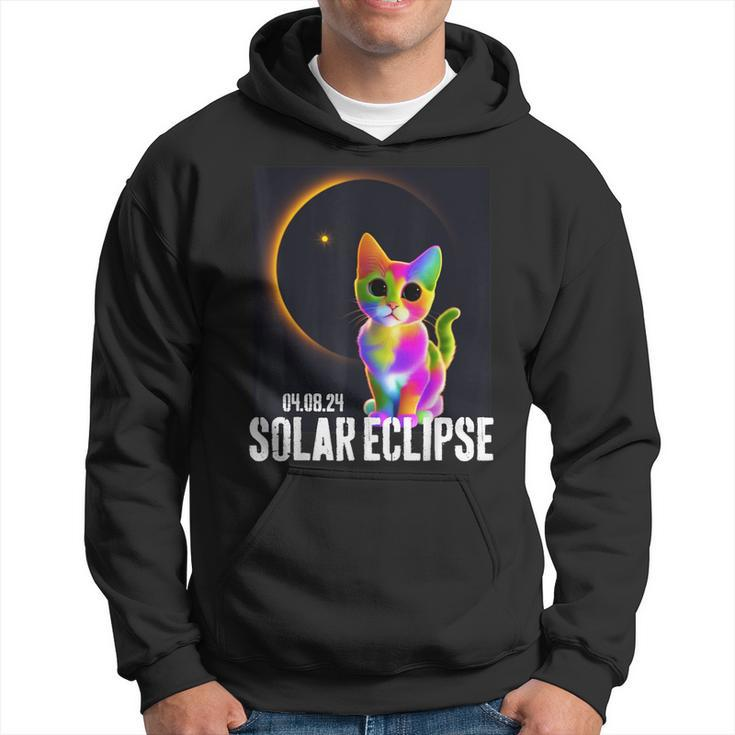 America Totality 04 08 24 Total Solar Eclipse 2024 Cute Cat Hoodie