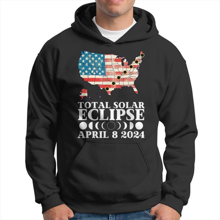 America Totality Total Solar Eclipse April 8 2024 Usa Map Hoodie