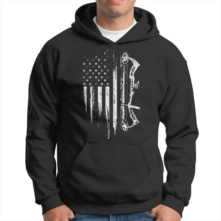 American Flag Bowhunting Bow Archery For Deer Hunter Hoodie